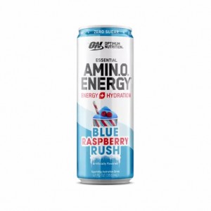 Optimum Nutrition ESSENTIAL AMIN.O. ENERGY+ Electrolytes Sparkling *new* Blue Raspberry Rush 355ml * 12 Cans (12 Servings) | 36425LTXB