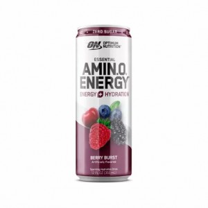 Optimum Nutrition ESSENTIAL AMIN.O. ENERGY+ Electrolytes Sparkling Berry Burst 355ml * 12 Cans (12 Servings) | 82409FDBT