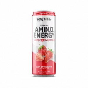 Optimum Nutrition ESSENTIAL AMIN.O. ENERGY+ Electrolytes Sparkling Juicy Strawberry 355ml * 12 Cans (12 Servings) | 14783UJWA