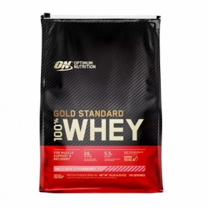 Optimum Nutrition GOLD STANDARD 100% WHEY™ Delicious Strawberry 10 lb (146 Servings) | 94531ZNMX