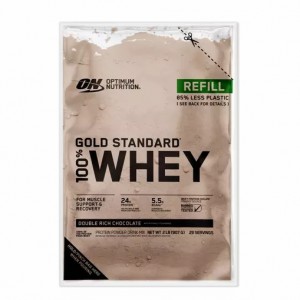 Optimum Nutrition GOLD STANDARD 100% WHEY™ Recyclable Refill Bag Double Rich Chocolate 2 lb (29 Servings) | 51260RDVT