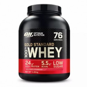 Optimum Nutrition Gold Standard 100% Whey Protein Powder Delicious Strawberry 2.28 kg (76 Servings) | 08247AWKY