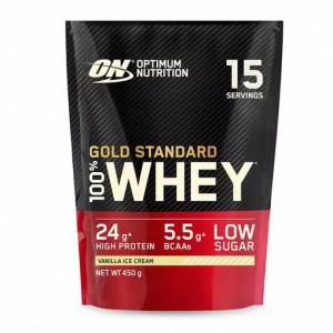 Optimum Nutrition Gold Standard 100% Whey Protein Powder Vanilla Ice Cream 450 grams (15 Shakes) | 94750JUTP