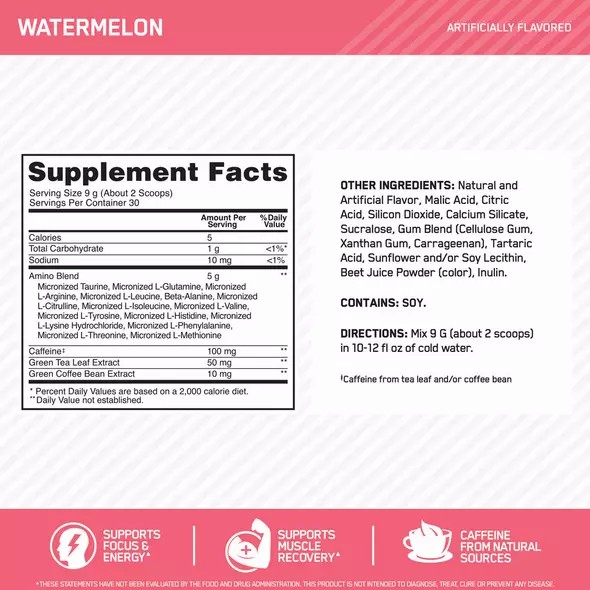 Optimum Nutrition ESSENTIAL AMIN.O. ENERGY® Watermelon 1.29 lb (65 Servings) | 71823HCOD