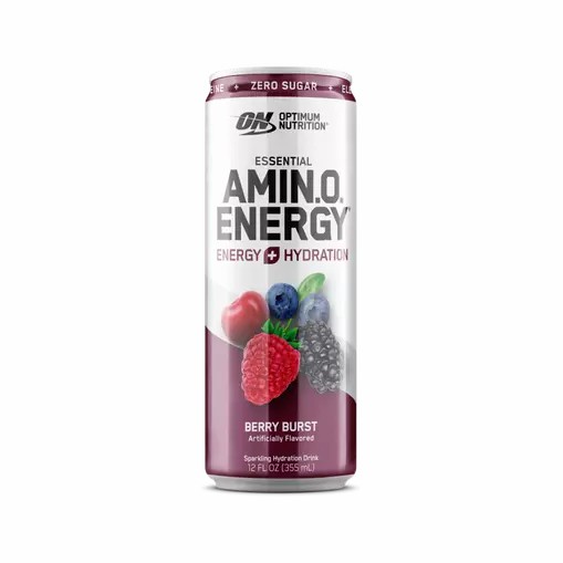 Optimum Nutrition ESSENTIAL AMIN.O. ENERGY+ Electrolytes Sparkling Berry Burst 355ml * 12 Cans (12 Servings) | 82409FDBT