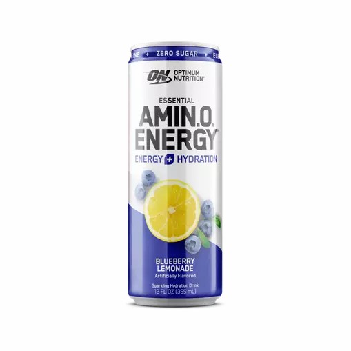 Optimum Nutrition ESSENTIAL AMIN.O. ENERGY+ Electrolytes Sparkling Blueberry Lemonade 355ml * 12 Cans (12 Servings) | 13290DLNB