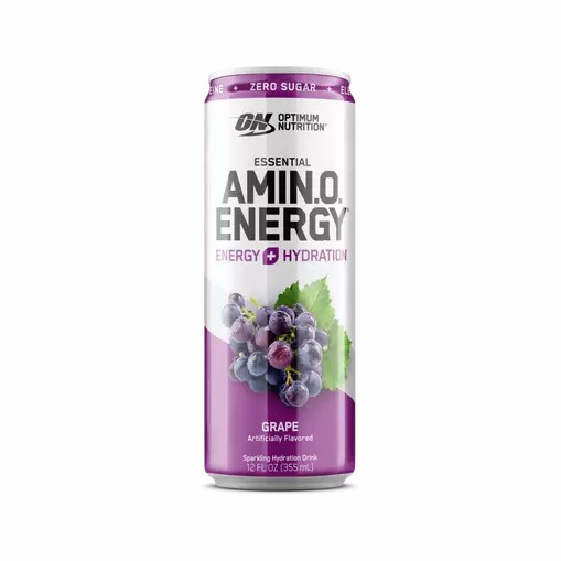 Optimum Nutrition ESSENTIAL AMIN.O. ENERGY+ Electrolytes Sparkling Grape 355ml * 12 Cans (12 Servings) | 69503QXHS