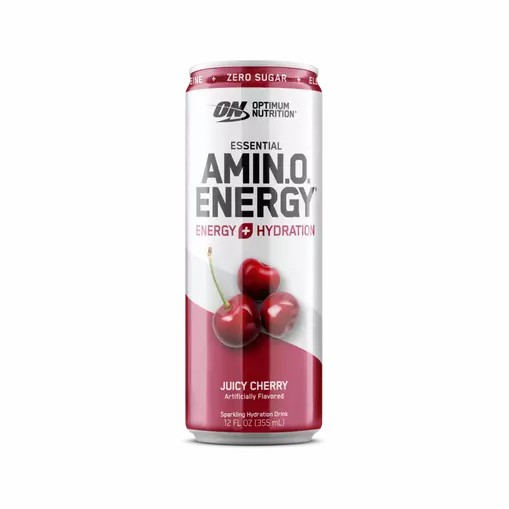 Optimum Nutrition ESSENTIAL AMIN.O. ENERGY+ Electrolytes Sparkling Juicy Cherry 355ml * 12 Cans (12 Servings) | 21608XESU