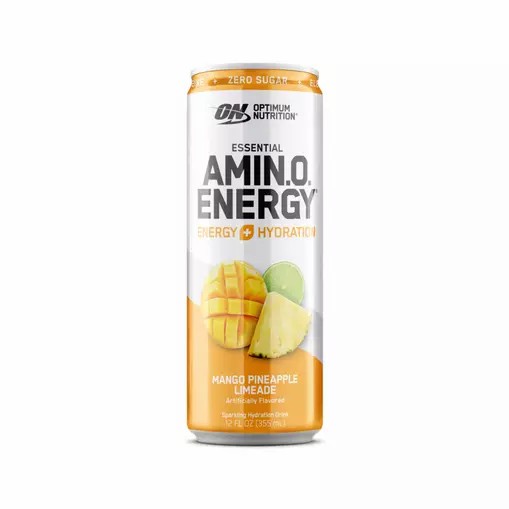 Optimum Nutrition ESSENTIAL AMIN.O. ENERGY+ Electrolytes Sparkling Mango Pineapple Lime 355ml * 12 Cans (12 Servings) | 23519XBCM