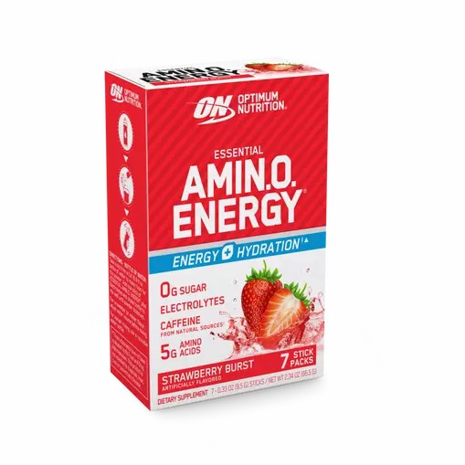 Optimum Nutrition Essential AMIN.O. ENERGY + Electrolytes Strawberry Burst 7 Stick Packs (7 Servings) | 73961WLOZ