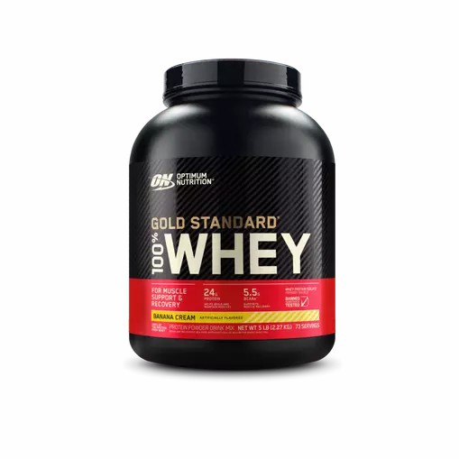 Optimum Nutrition GOLD STANDARD 100% WHEY™ Banana Cream 5 lb (73 Servings) | 48237ENRO