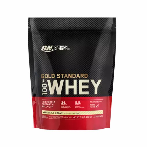 Optimum Nutrition GOLD STANDARD 100% WHEY™ Vanilla Ice Cream 1.5 lb (22 Servings) | 63712UFIE