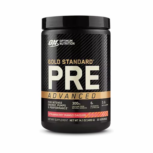 Optimum Nutrition GOLD STANDARD® Pre Advanced Strawberry Mango Daiquiri 0.88 lb (20 Servings) | 51248EYTH