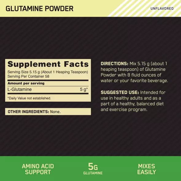 Optimum Nutrition Glutamine Powder 0.66 lb (58 Servings) | 60281KNMQ