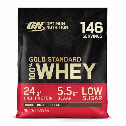 Optimum Nutrition Gold Standard 100% Whey Protein Powder Double Rich Chocolate 4.53 kg (146 Servings) | 61723BEPK