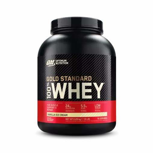 Optimum Nutrition Gold Standard 100% Whey Protein Powder Vanilla Ice Cream 2.28 kg (76 Servings) | 83052FOWV