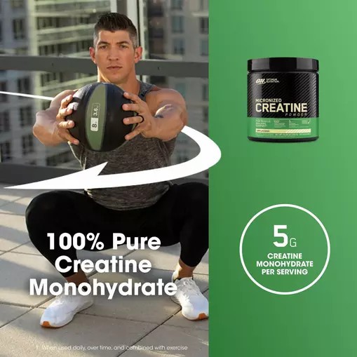 Optimum Nutrition Micronized Creatine Powder Unflavored 0.66 lb (60 Servings) | 54792YJXB