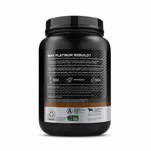 Optimum Nutrition Platinum Rebuild Dark Chocolate 1.67 lb (20 Servings) | 73082NMDX