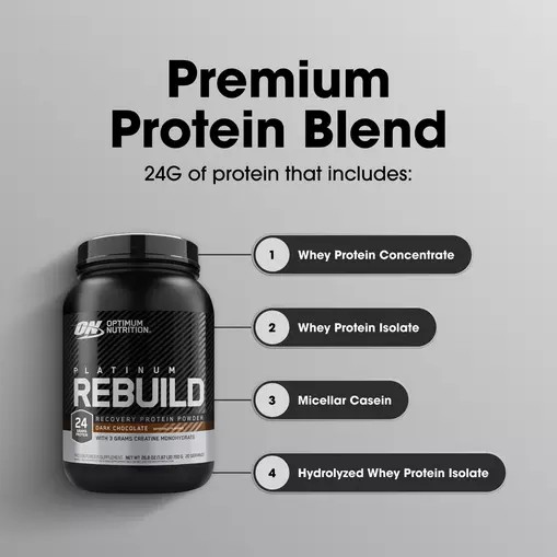 Optimum Nutrition Platinum Rebuild Dark Chocolate 1.67 lb (20 Servings) | 73082NMDX