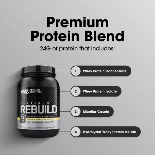 Optimum Nutrition Platinum Rebuild Vanilla Buttercream 1.63 lb (20 Servings) | 43062SMAK