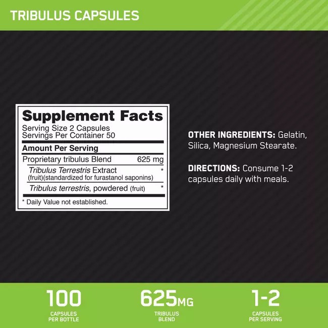 Optimum Nutrition Tribulus Caps 100 Capsules (50 Servings) | 12496HTOI